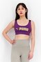 Women Lightly Padded Brand Logo Sports Bra, Purple
