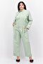 Women Plain Long Sleeve Jumpsuit, Light Green