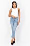 Women Ankle Straight Stretchable Jeans, Light Washed Blue - 3