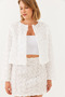 Women's White Floral Textured Short Jacket Mbms028 60501028 - 6