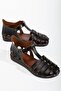 4 Piped Women's Sandals Black Skin
