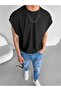Men's Oversize Ribbed Sleeveless T-Shirt Black - 2