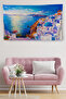 Wall Cloth Greece Santorinİ Oil Painting Look Canvas Wall Carpet-4015