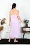 Fashion Line Women Large Size Rope Strap Cotton Lilac Long Nightgown 12100 - 2
