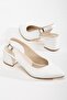 Open Back Women's Heeled Shoes 41-42 White Skin - 2