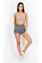 Women Plain Basic Shorts, Grey - 2