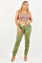Women Regular Fit Plain Belted Chino Pants, Light Green - 4