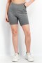 Women Sportswear Fit Pull On Ribbed Training Biker Shorts, Grey