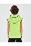 Boy's Neon Green Sweatshirt - Lightweight Fleece, Sleeveless, Hoodie, Big S - 4