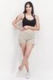 Women Textured Basic Shorts, Beige - 2