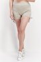 Women Textured Basic Shorts, Beige