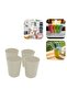 Multipurpose Picnic Camping Travel Cups, Set of 4, Cream Color