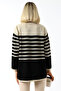 Women's Pocketed Buttoned Standard Size Striped Seasonal Knitwear Cardigan - 6