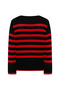 Striped Cycling Neck Button Detailed Sweater - 6