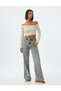 Crop T-Shirt Long Sleeve Camisole Asymmetric Collar Ruffle Detail Slim Fit - 2