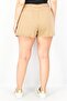 Women Textured Basic Shorts, Tan - 4