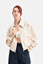 Women's Wide Collar Modal Blended Jacket