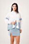 Premium Denim and Sequin Detailed White Shirt - 6