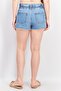 Women Light Washed Denim Shorts, Blue - 3