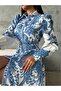 Atlas Fabric Dress (BELT INCLUDED)-blue-4220 - 4