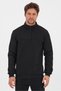 Men's Relaxed Fit Plain Half-Zip 3 Thread Sweatshirt Black - 4