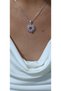 Women's Necklace Silver Silver 45cm Bijouterie Necklace with Pink Stone Stone Embellishment - 4