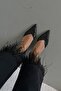 Jessica Women's Stone Detail Transparent Heeled Shoes Black - 3