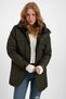 Women's khaki fleece lined fur water and windproof k Hooded winter coats & outerwear & parkas
