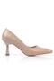 Luana Women's Stiletto Crocodile Patterned Heeled Shoes Beige Leather - 3