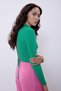 Green Half Turtleneck Back Low-cut Knitwear Sweater - 6