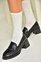 T 820145309   Black Thick Heeled Women's Shoes - 4