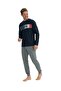 U.S. Polo Assn. Men's Long Sleeve Round Neck Combed Cotton Tracksuit Pajama Set S25830 - 2