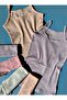 Cotton, 6 Pieces of String Straps, Patterned Perforated Knitted Girls' Tank Top - 3