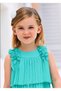 Girl's Tiril Layered Pleated Shoulder Detail Dress Turquoise 3920 - 2
