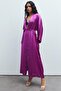 Frappant Fuchsia Long Satin Dressing Gown / Kimono