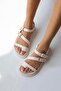 Mira Women's Leather Sandals Beige - 2