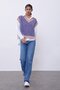Salmon V-Neck Knitwear Sweater - 3