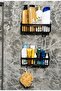 2-Piece Bathroom Organizer - Bathroom Adhesive Shelf and Shampoo Holder Plastic Organizer - 3