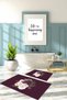 Digital Printed Washable Non-Slip Base Floral Motif Bath Mat Toilet Set - 5