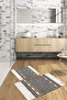 Digital Printed Washable Non-Slip Base Simple Modern Bathroom Mat Toilet Set - 6