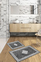 Digital Printed Washable Framed Classic Model Bath Mat Toilet Set - 5