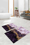 Digital Printed Washable Non-Slip Base Marble Model Bathroom Mat Toilet Set - 6