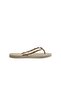 Slim Luxury Beige Women's Gold Slippers - 2