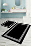Digital Printed Washable Non-Slip Base Simple Framed Bath Mat Toilet Set - 2