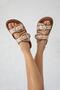 Muna Women's Straw Detail Casual Leather Slippers Tan-Beige - 2