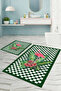 Digital Printed Washable Non-Slip Base Flamingo Patterned Bath Mat Toilet Set