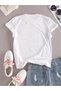 Women's White Perfectly Printed Oversize T-Shirt - 2
