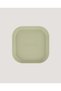 Set of 2 Square Baby Food Plates - Sage Green & Peach - 7