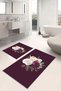 Digital Printed Washable Non-Slip Base Floral Motif Bath Mat Toilet Set