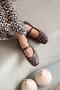 Azure Women's Drop Detail Leather Ballerinas Brown